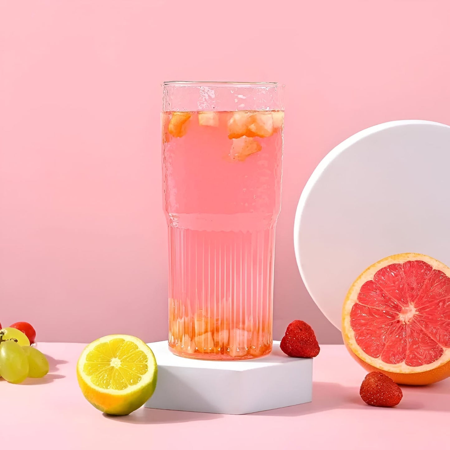 Lagoona Glass With Lid & Straw