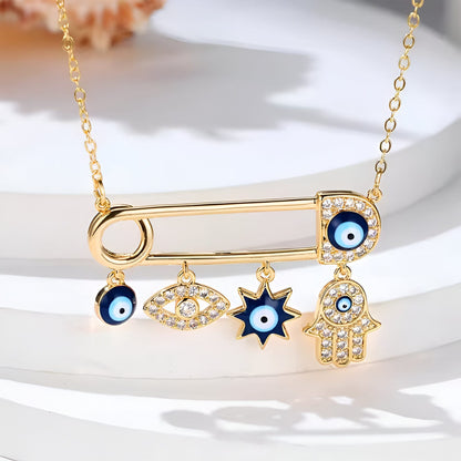 French Paperclip Nazar Necklace