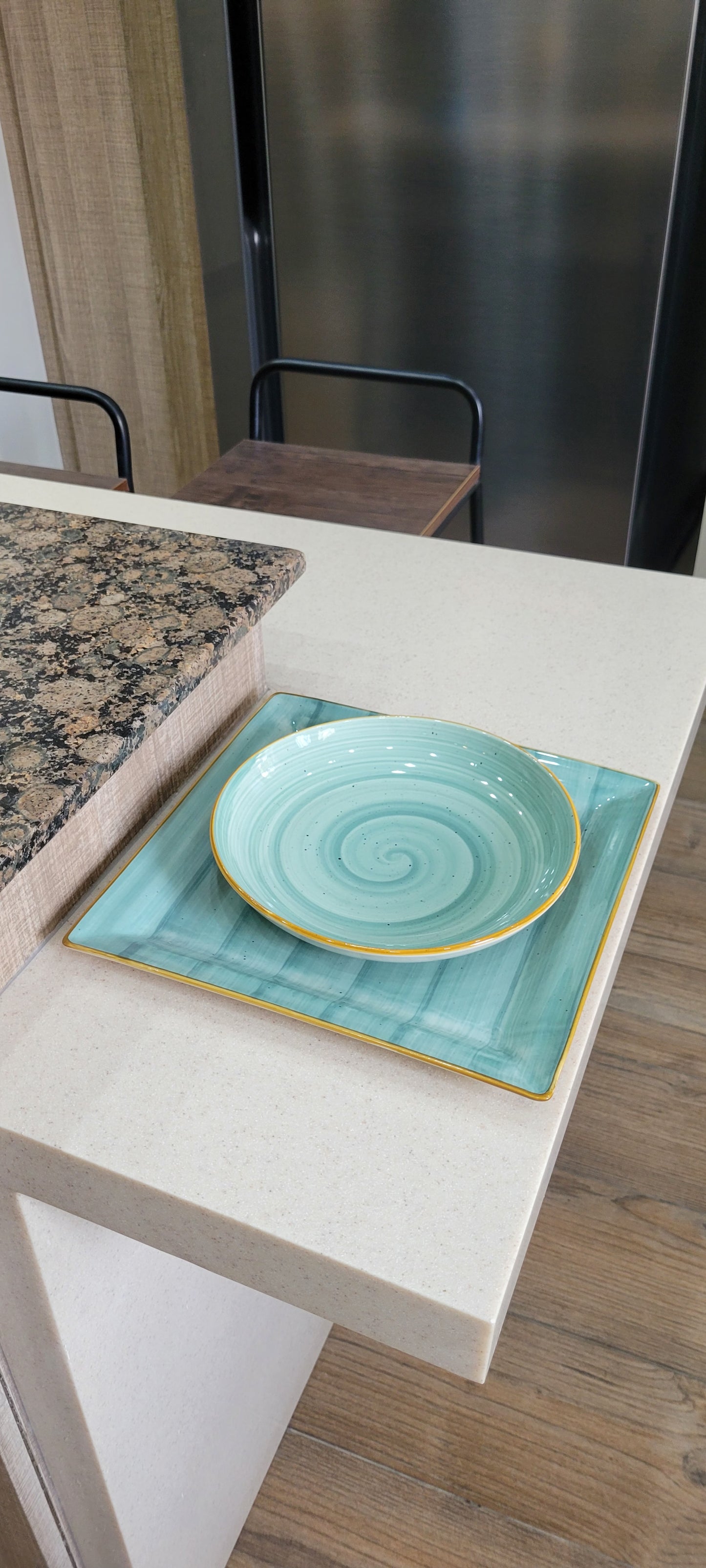 SQUARE PLATTER 11" TEAL