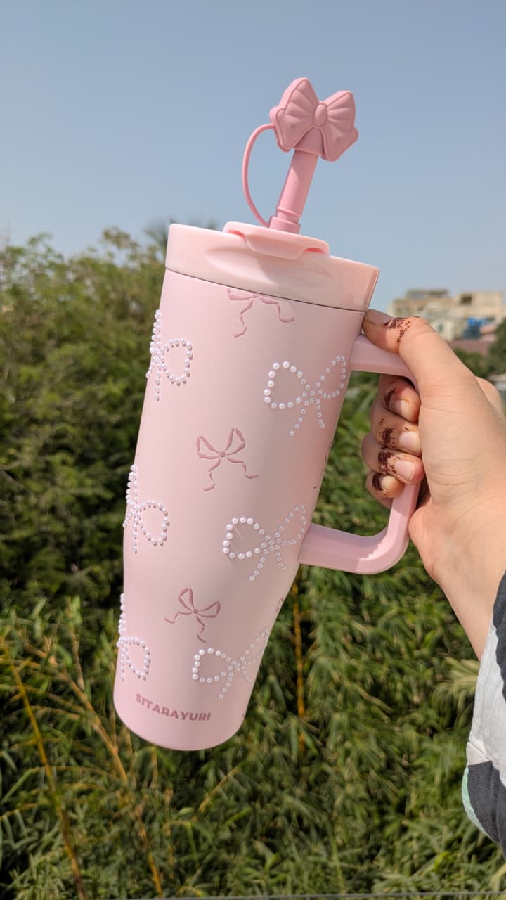 Sitarayuri Pearled Bow Insulated Tumbler