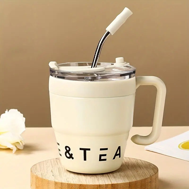 Korean Insulated Coffee Mug with straw