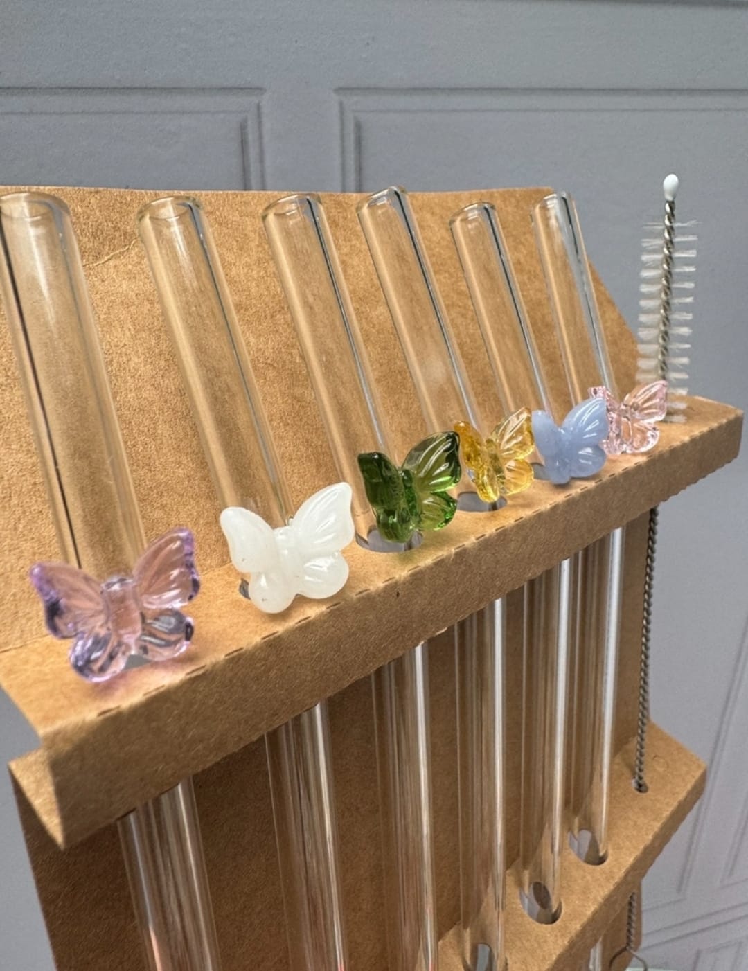 Butterfly Glass Straws