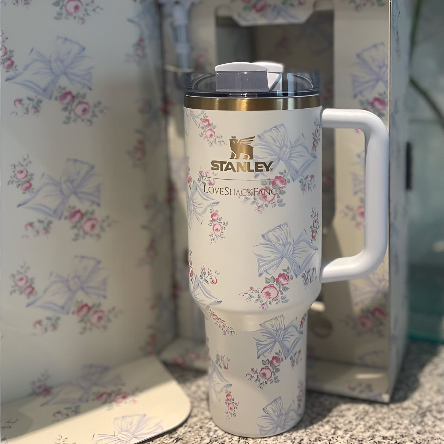 Rosa Beaux Blue Stanley x LoveShackFancy Quencher | 40 OZ
