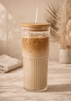 Lagoona Glass With Lid & Straw