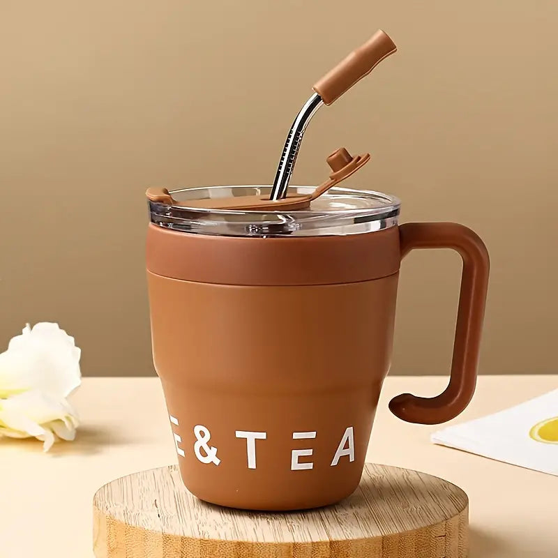 Korean Insulated Coffee Mug with straw