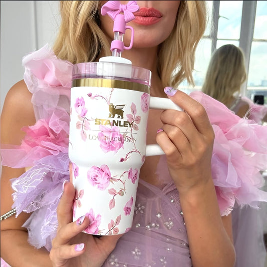 Stanley LoveShackFancy Tumbler | 20 OZ Ribbon Rosa