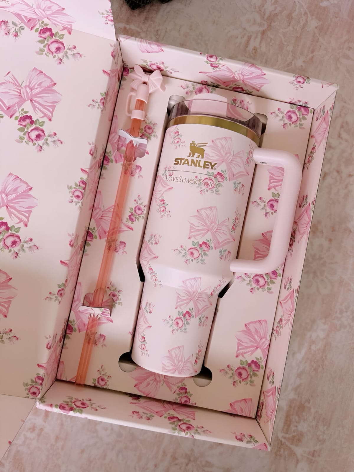 Rosa Beaux Pink Stanley x LoveShackFancy Quencher | 40 OZ