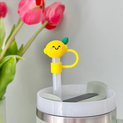 Straw Topper silicon Lemon